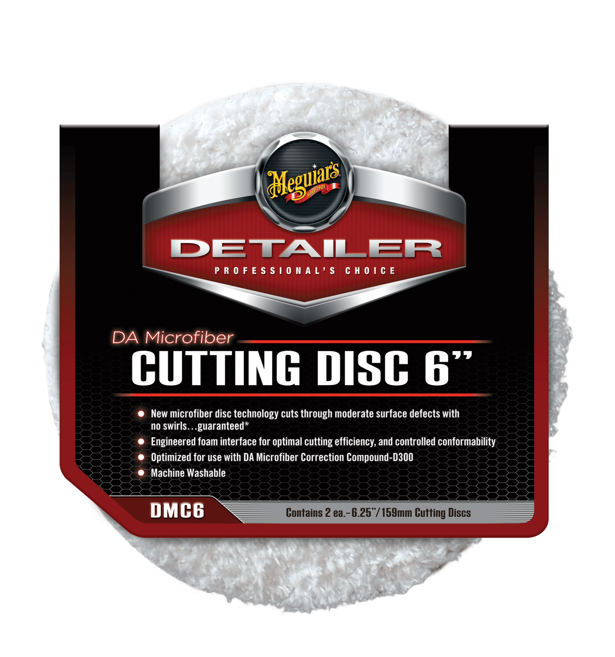 Meguiar's DA Microfiber Cutting Pad 6" 2 – pack – produktbild framifrån | Meguiar's