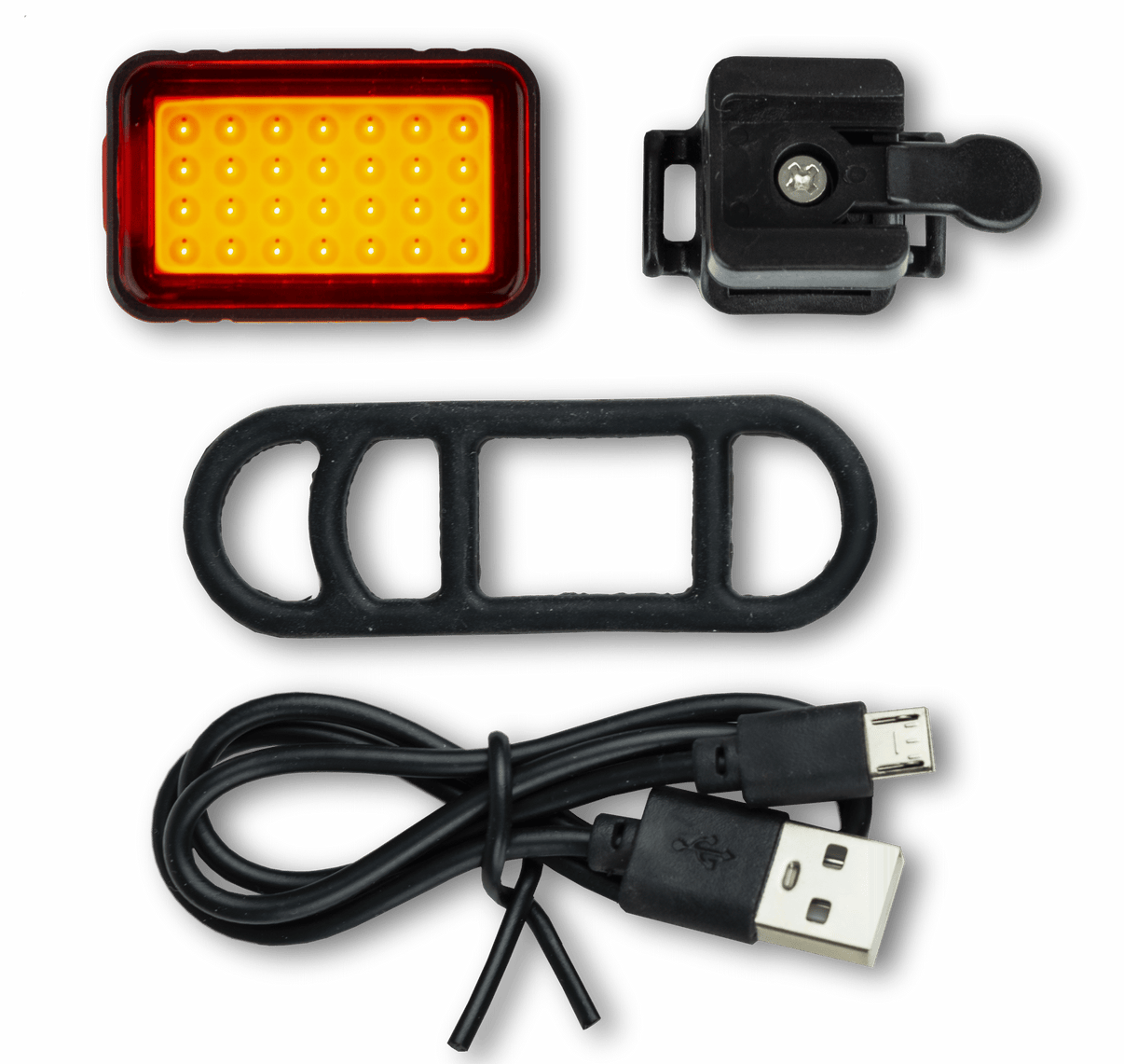 Smarter Bullit Cykellygte B820 RØD - 50lm - produkt set fra siden | SMARTERE