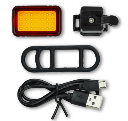 Smarter Bullit Cykellygte B820 RØD - 50lm - produkt set fra siden | SMARTERE