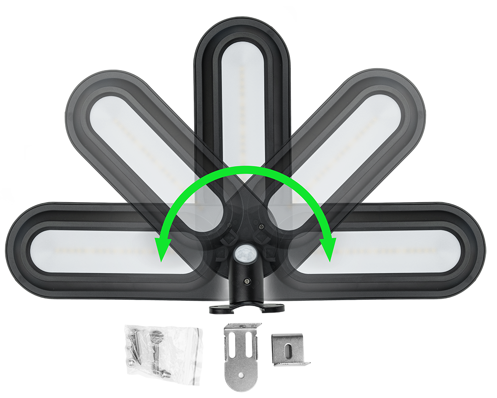 Solcellelampe VALLE – 18 – PIR – sensor – produktbillede forfra | Xenon-kongen