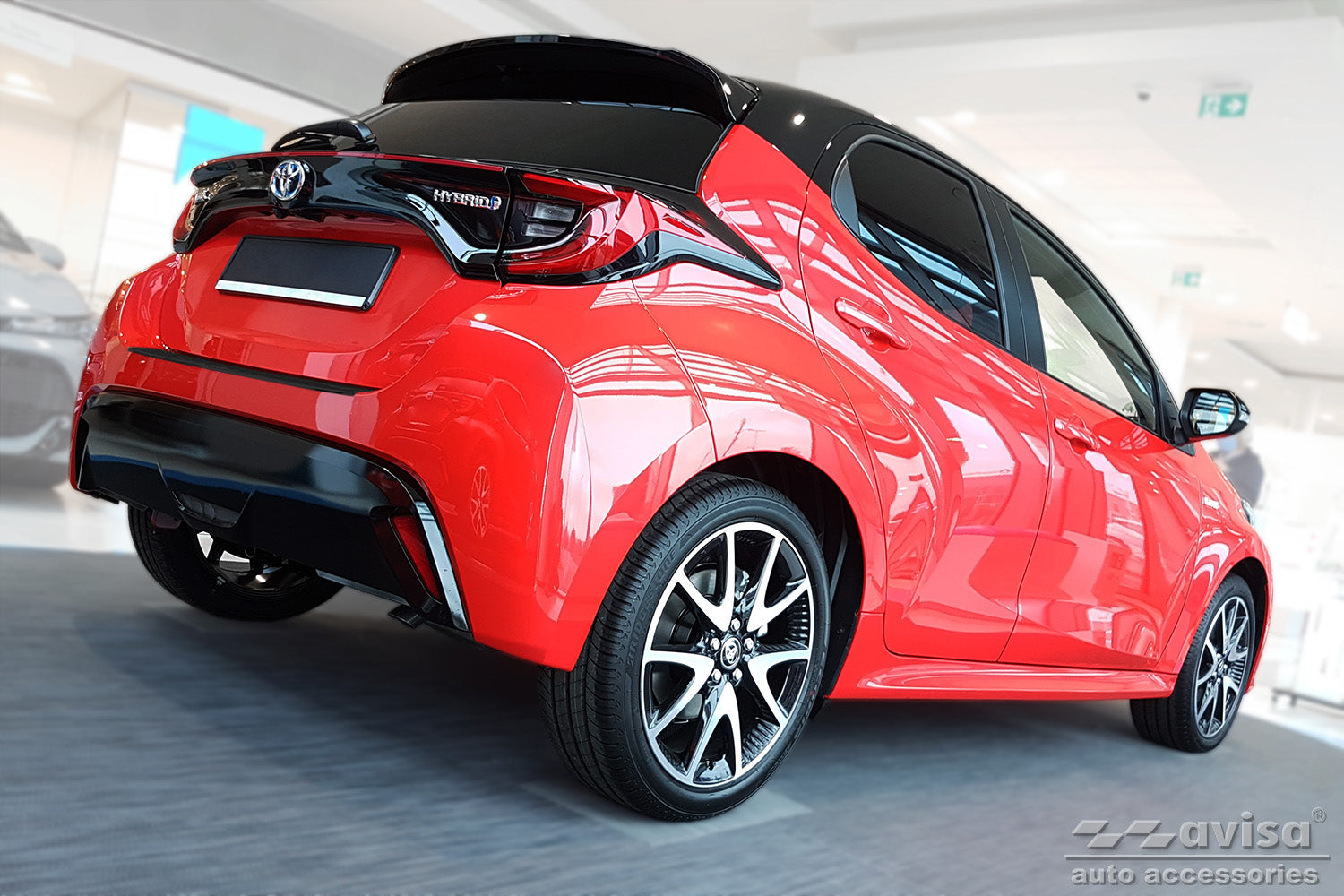Tröskelskydd Hybrid Toyota C-Hr II crossover 2023–2025, facelift 2025+ m.fl. – Spegelblank svart – detaljbild 3