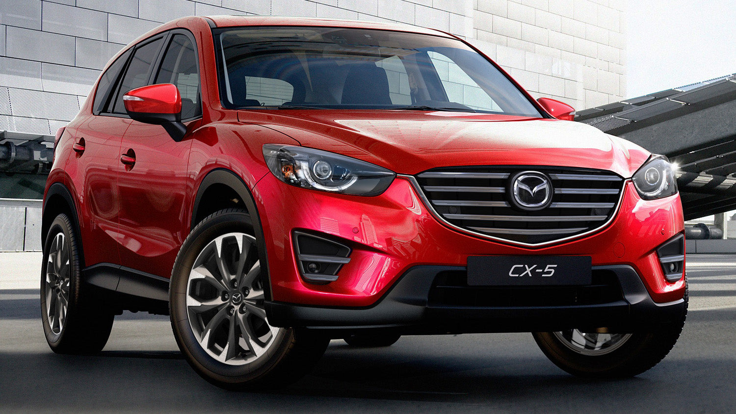 Lastskydd Mazda CX-5 I 2012–2014, facelift 2014–2017 – miror steel, Röd&Svart Kolfiber – detaljbild 3