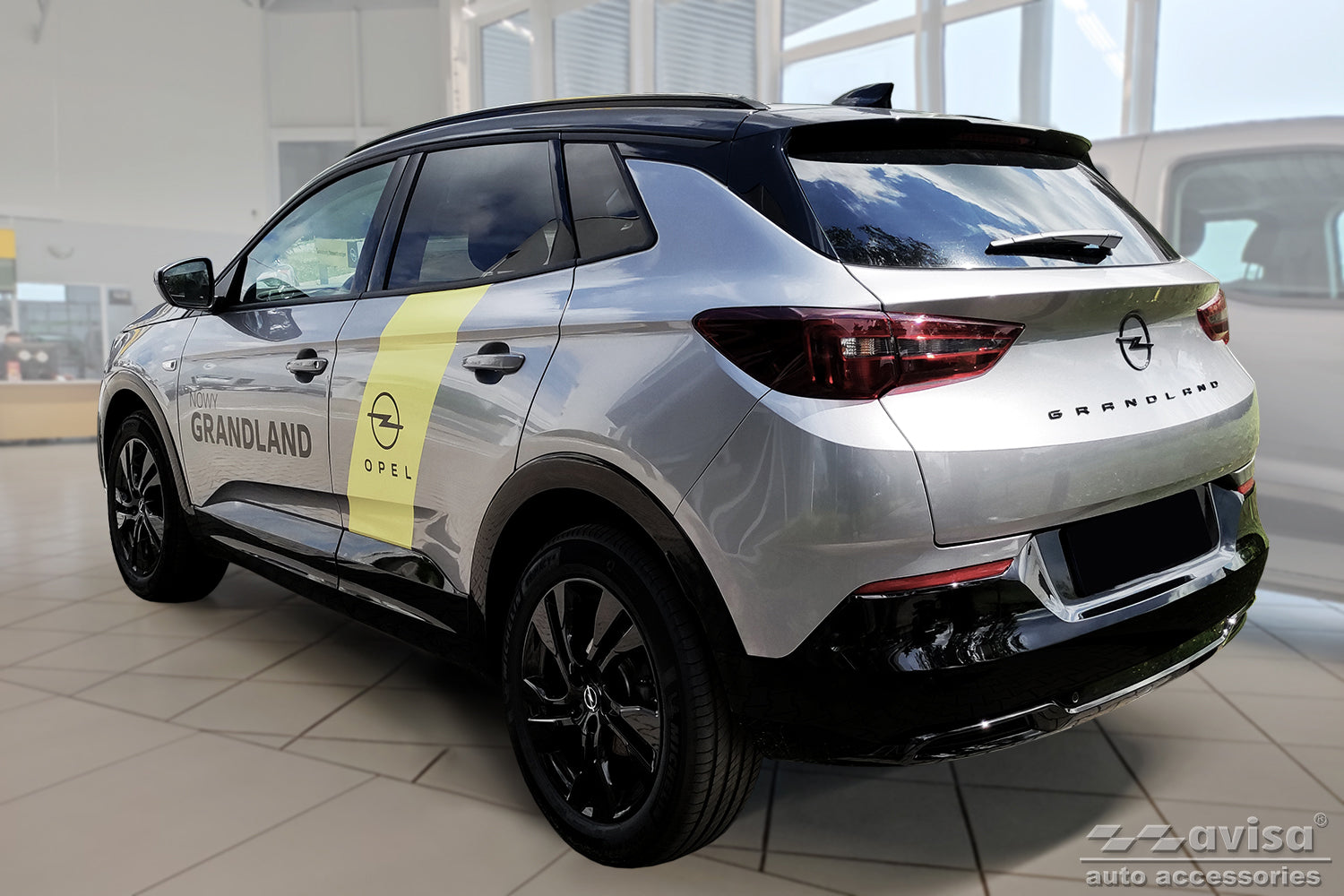 Lastskydd Opel Grandland facelift 2021+/ Hybrid facelift 2021+ – Svart – detaljbild 2