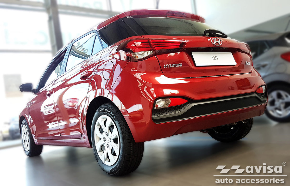 Lastskydd Hyundai i20 II halvkombi 5-dörrars facelift 2018–2020 m.fl. – Silver satin – detaljbild 2