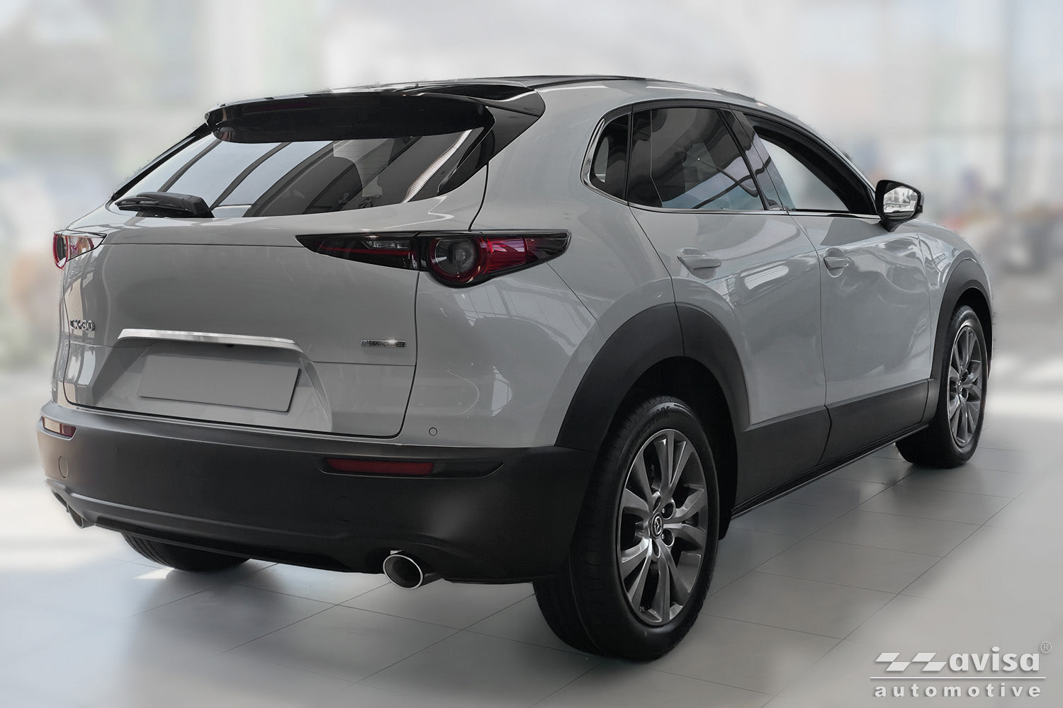 Bakluckelist Mazda CX-30 2019+ – Silver satin – detaljbild 2
