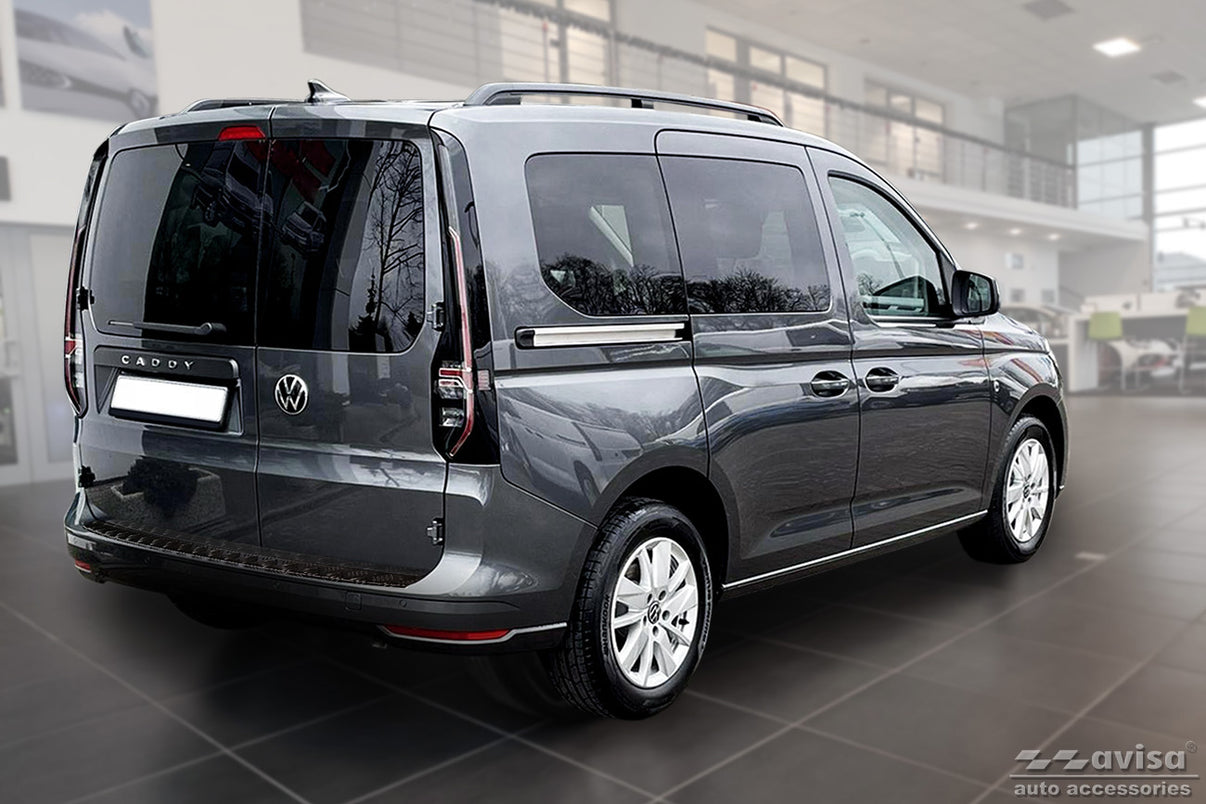 Lastskydd Black Mat Volkswagen Caddy V (SB) 2020+ (fitting to both: two and one bak dörrar version) m.fl. – Mattsvart – detaljbild 2