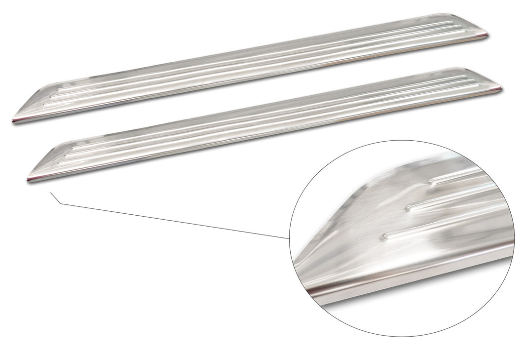 Tröskelskydd Lines Fiat 500 halvkombi 3-dörrars facelift 2015+ m.fl. – Silver satin