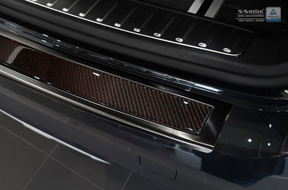 Lastskydd BMW X3 F25 facelift 2015+ – Svart steel , Röd Kolfiber – detaljbild 2