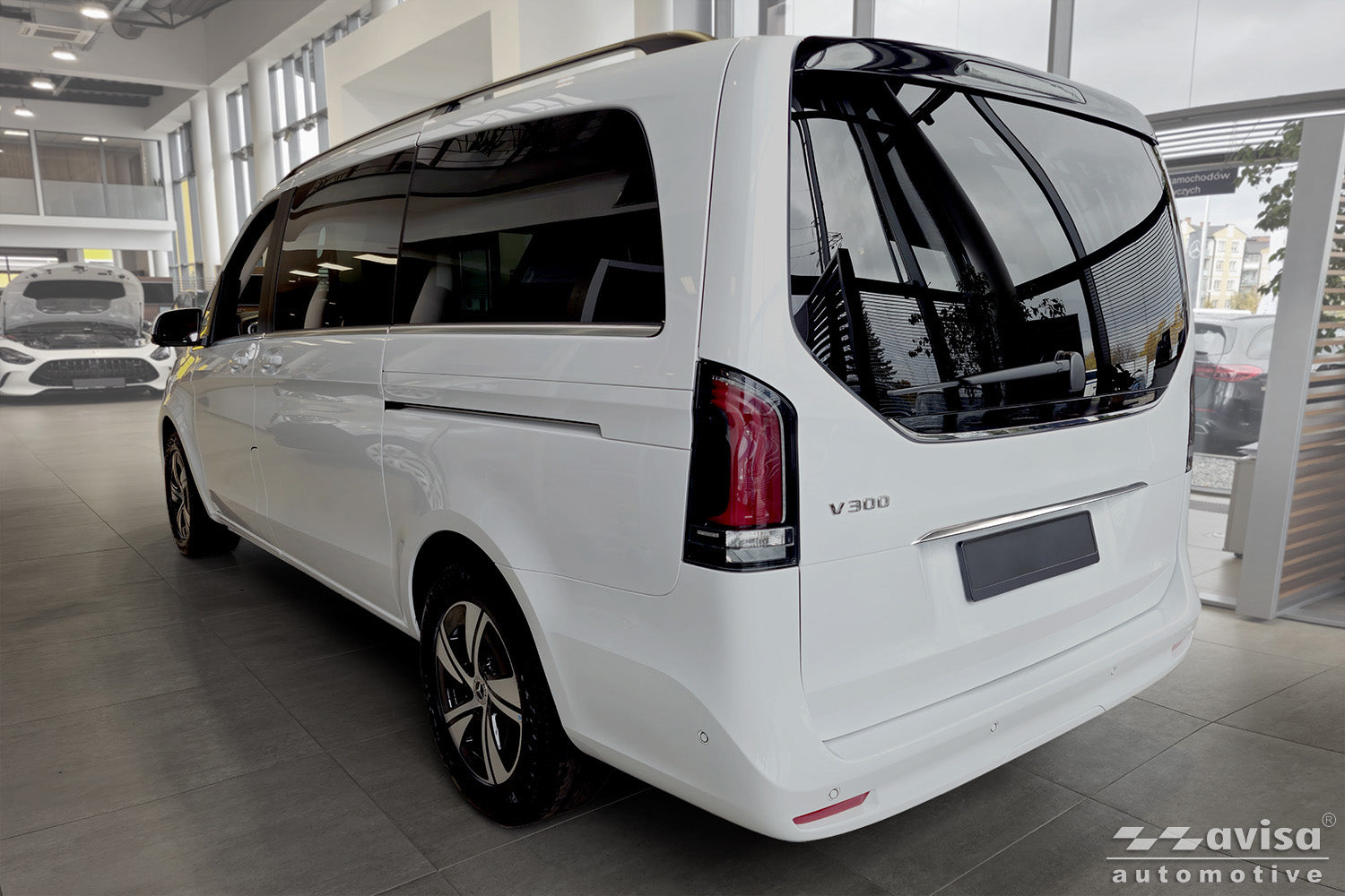 Bakluckelist Mercedes V Class W447/ Vito III/ Marco Polo 2014–2019, facelift 2019–2024, facelift 2024+ – Silver satin – detaljbild 2