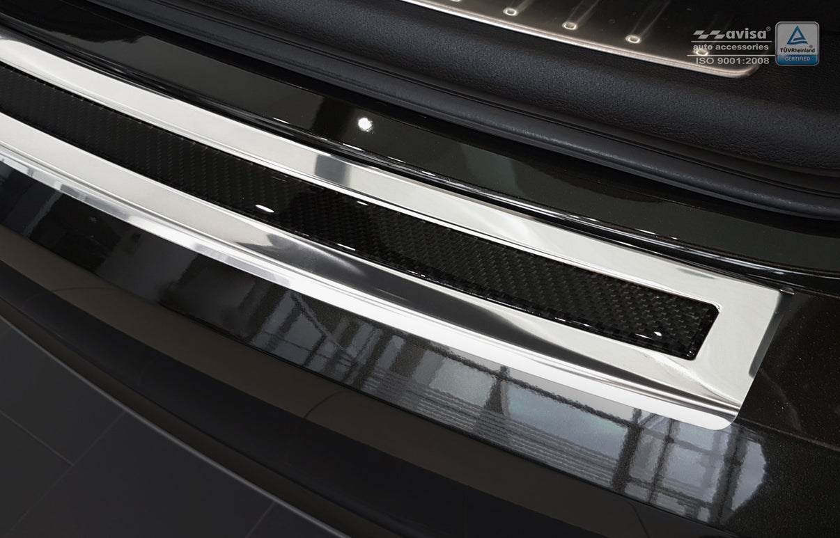 Lastskydd BMW X6 II F16 2014–2019 – Spegelblank steel, Svart Kolfiber – detaljbild 2