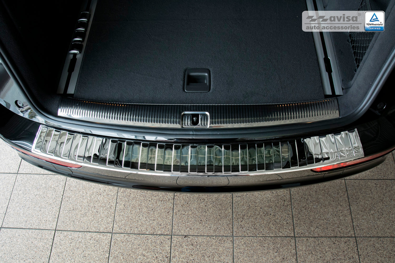 Lastskydd Audi Q5 2008–2012, facelift 2012–2016 / Audi SQ5 2013+ – Spegelpolerat silver – detaljbild 3