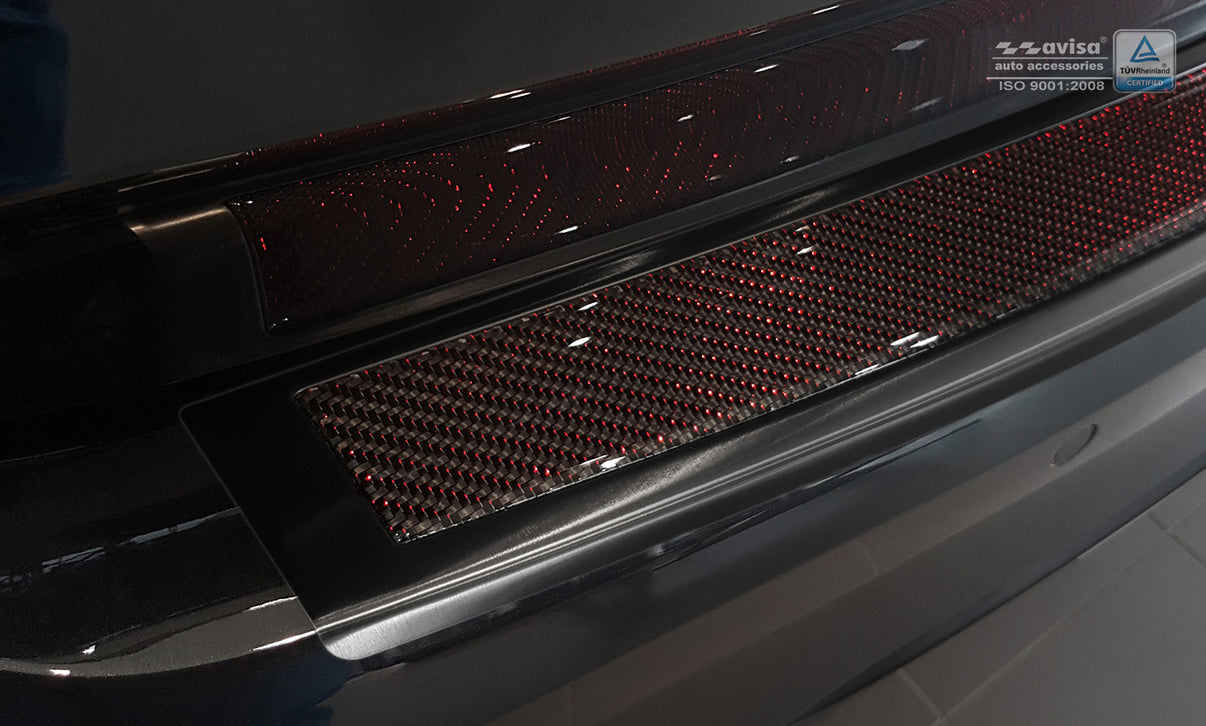 Lastskydd BMW X3 F25 facelift 2015+ – Svart steel , Röd Kolfiber – detaljbild 3
