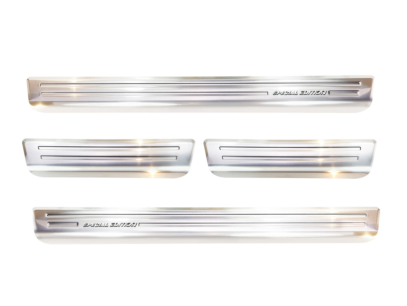Tröskelskydd Special Edition Volkswagen Touareg III 2018–2023 facelift 2023+ – Silver satin (2/22241)