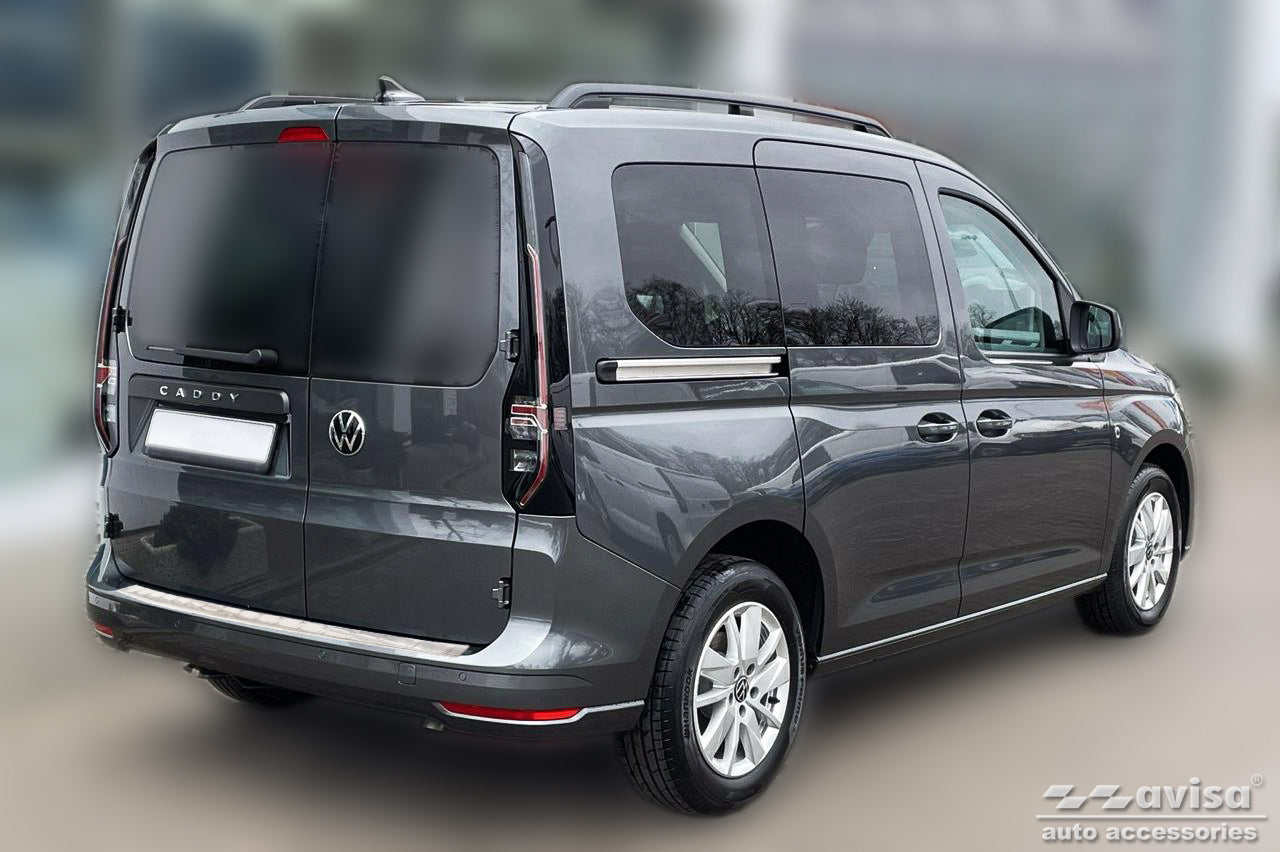 Lastskydd Volkswagen Caddy V ( SB ) 2020+ (fitting to both: two and one bak dörrar version) m.fl. – Silver satin – detaljbild 2