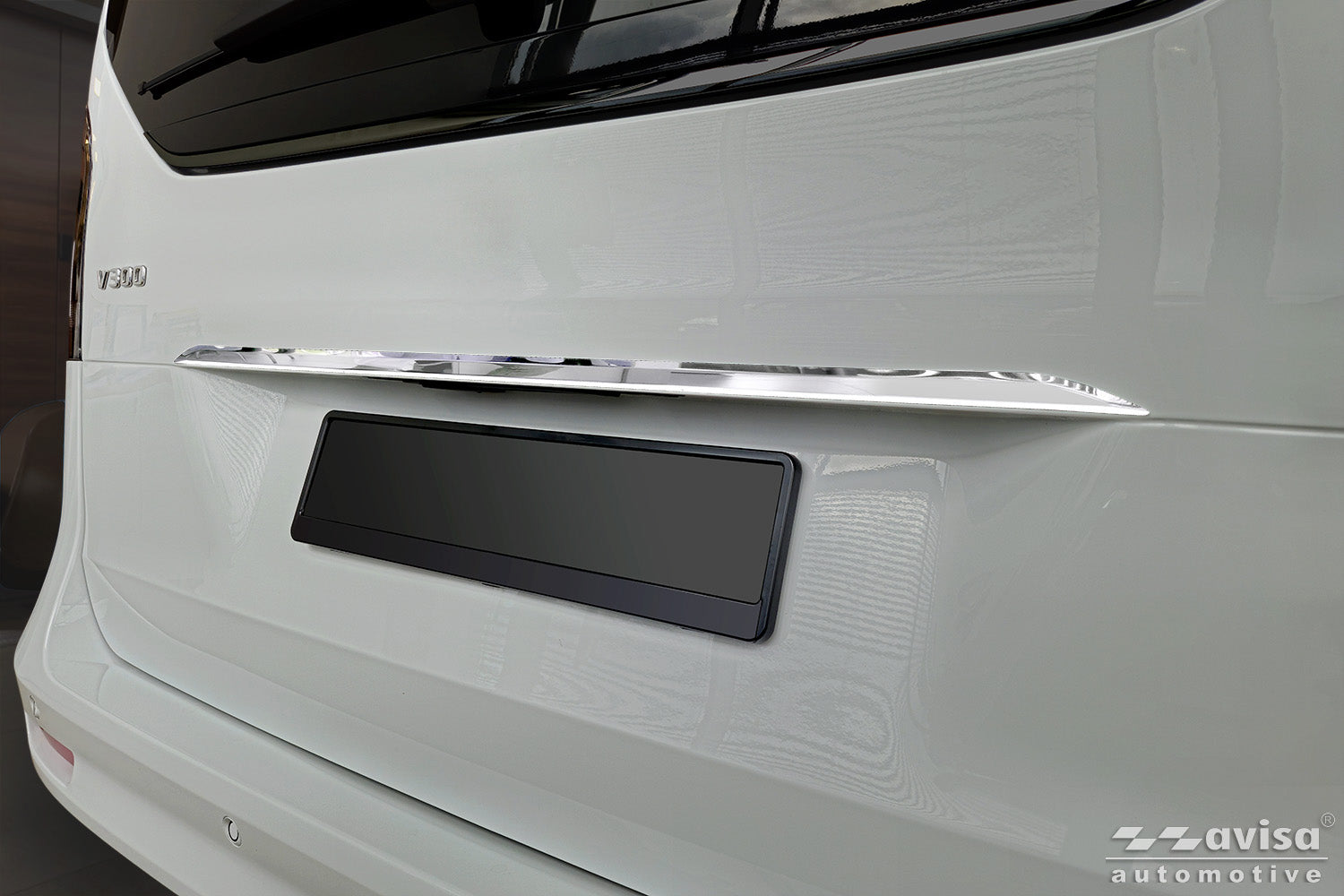 Bakluckelist Mercedes V Class W447/ Vito III/ Marco Polo 2014–2019, facelift 2019–2024, facelift 2024+ – Spegelpolerat silver – detaljbild 3