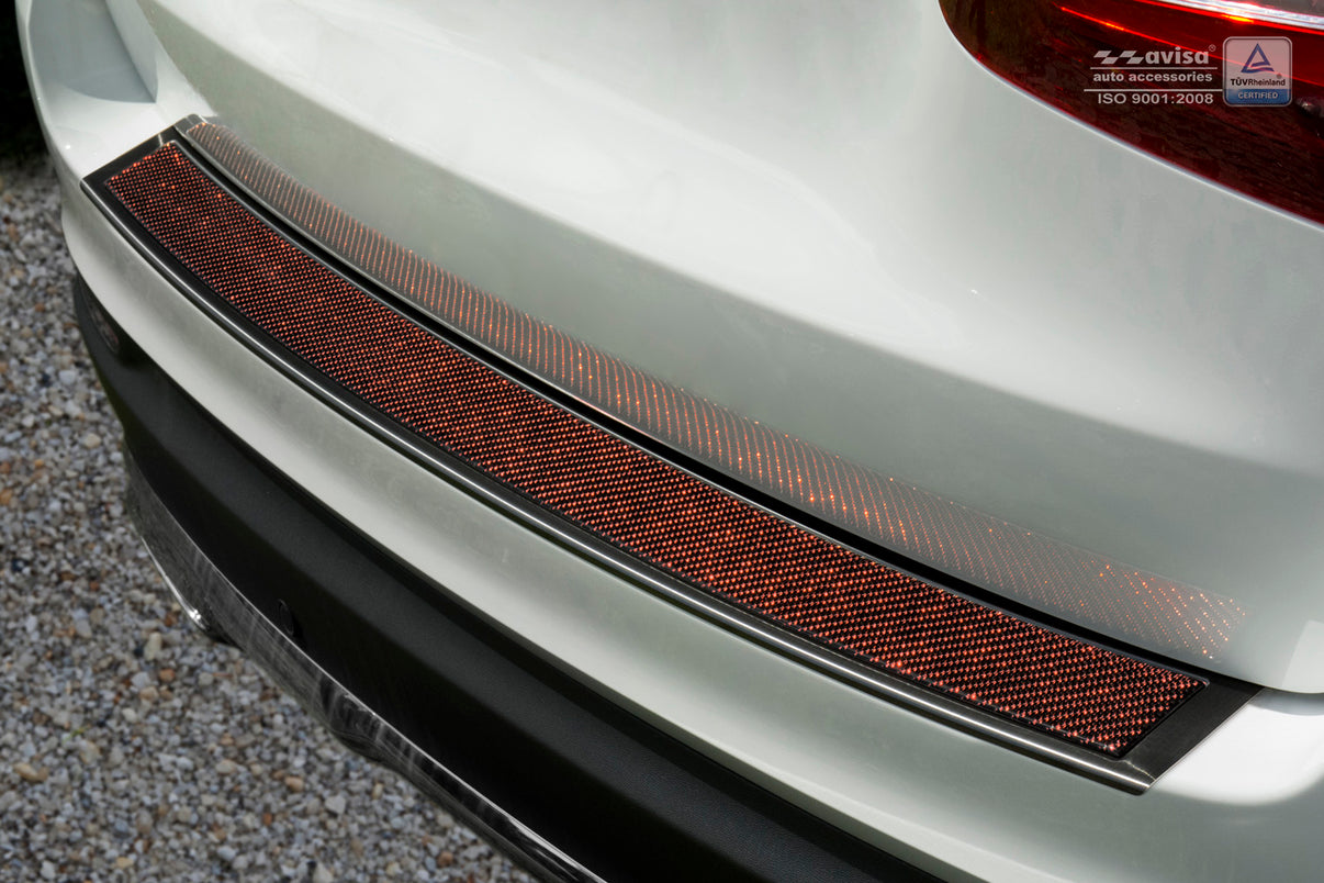 Lastskydd Mercedes Glc (X253) 5-dörrars/ Hybrid 2015–2019, facelift 2019–2022 – Svart steel, Röd&Svart Kolfiber – detaljbild 3
