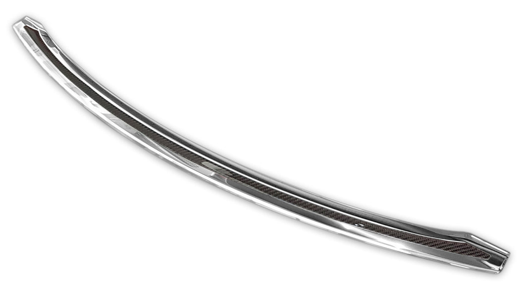 Lastskydd Tesla modell S liftback 2012–2016, facelift 2016+ – Spegelblank steel,Svart Kolfiber