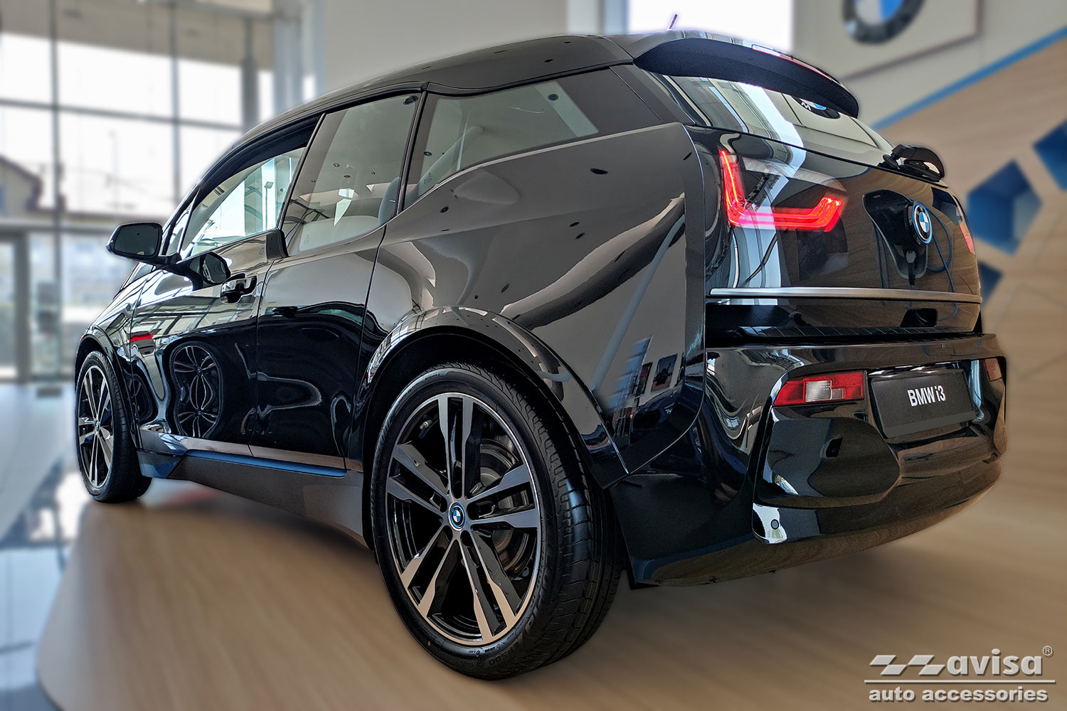 Lastskydd BMW i3 (i 01) halvkombi 5-dörrars 2013–2017 facelift 2017–2022 – Svart – detaljbild 3