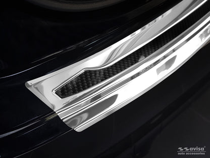 Lastskydd Porsche Cayenne III (P0536) 2017–2023 "Performance" – Spegelpolerat silver, Svart Kolfiber – detaljbild 2