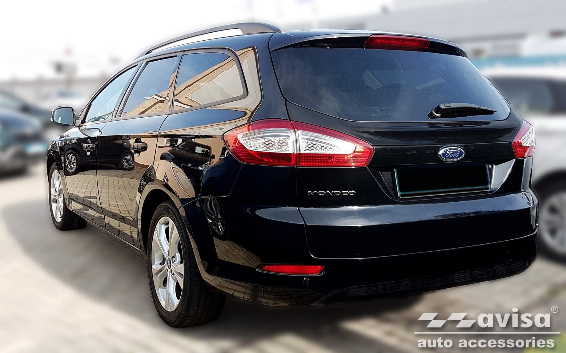 Lastskydd Ford Mondeo IV MK4 Kombi facelift 2010–2014 – Silver satin – detaljbild 2