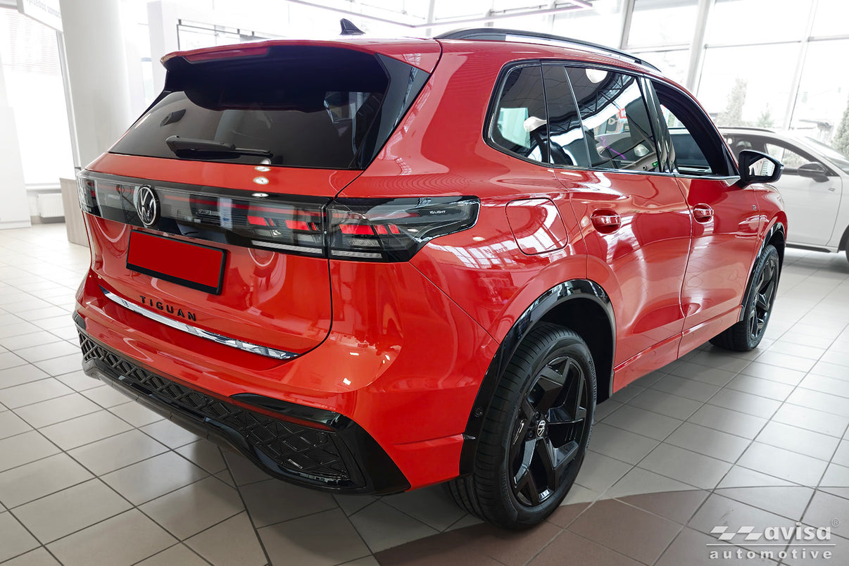 Bakluckelist Volkswagen Tiguan III 2024+ – Spegelpolerat silver – detaljbild 2