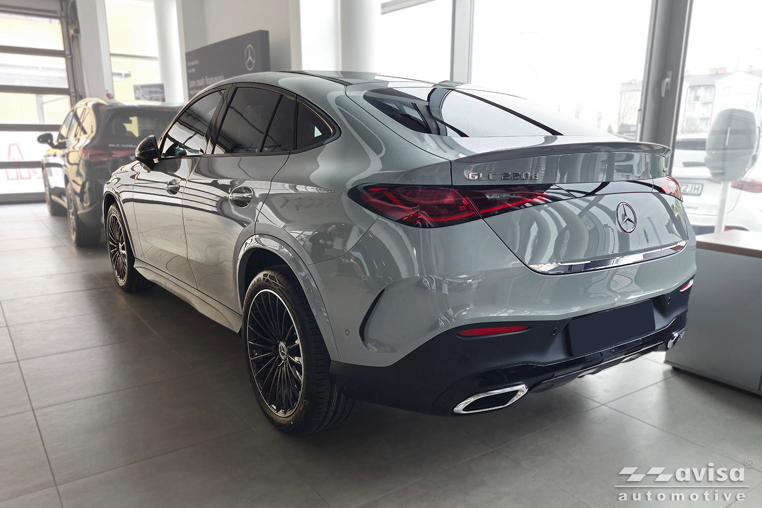 Bakluckelist Mercedes Glc II (C254) Coupe 2023+ – Spegelpolerat silver – detaljbild 2