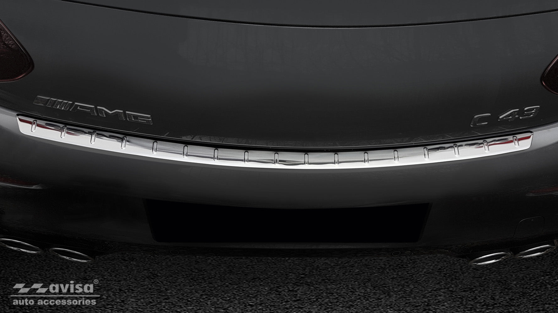 Lastskydd Mercedes C Class C205 Coupe AMG 2015–2019, facelift 2019–2021 – Silver satin – detaljbild 3