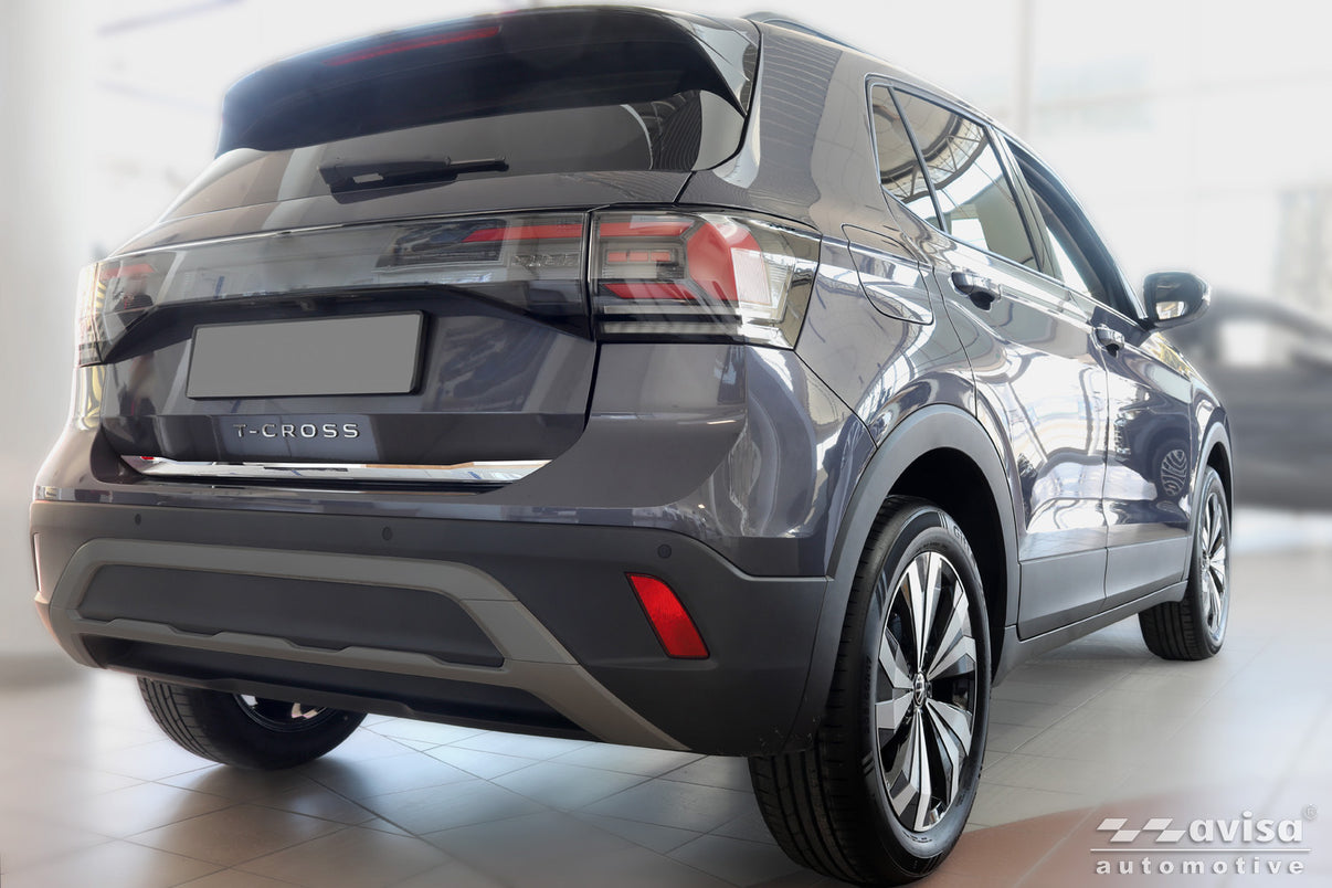 Bakluckelist Volkswagen T-Cross 2018–2024, facelift 2024+ – Spegelpolerat silver – detaljbild 2