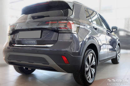 Bakluckelist Volkswagen T-Cross 2018–2024, facelift 2024+ – Spegelpolerat silver – detaljbild 2