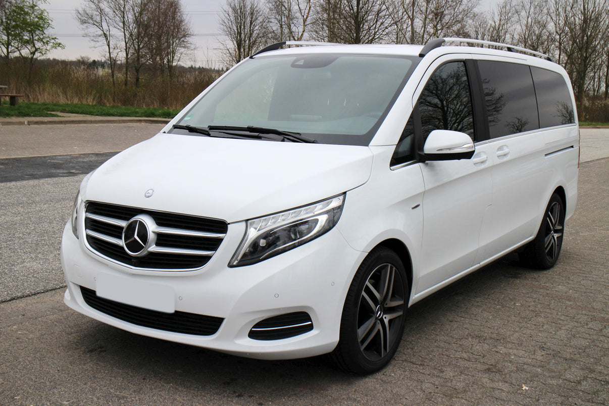 Lastskydd Mercedes V Class W447/ Vito III/ Marco Polo 2014–2019, facelift 2019–2024, facelift 2024… – Spegelblank steel, Svart Kolfiber – detaljbild 3