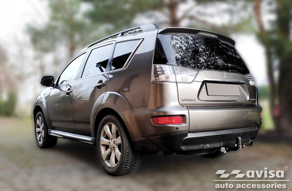 Lastskydd Citroen C-Crosser 2007–2012 / Mitsubishi Outlander II 2006–2012 / Peugeot 4007 2007–2012 – Silver satin – detaljbild 2
