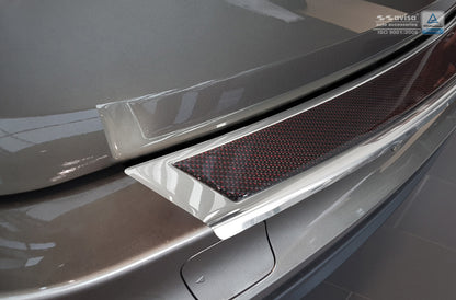 Lastskydd BMW X5 F15 2013+ – Spegelblank steel, Röd Kolfiber – detaljbild 2