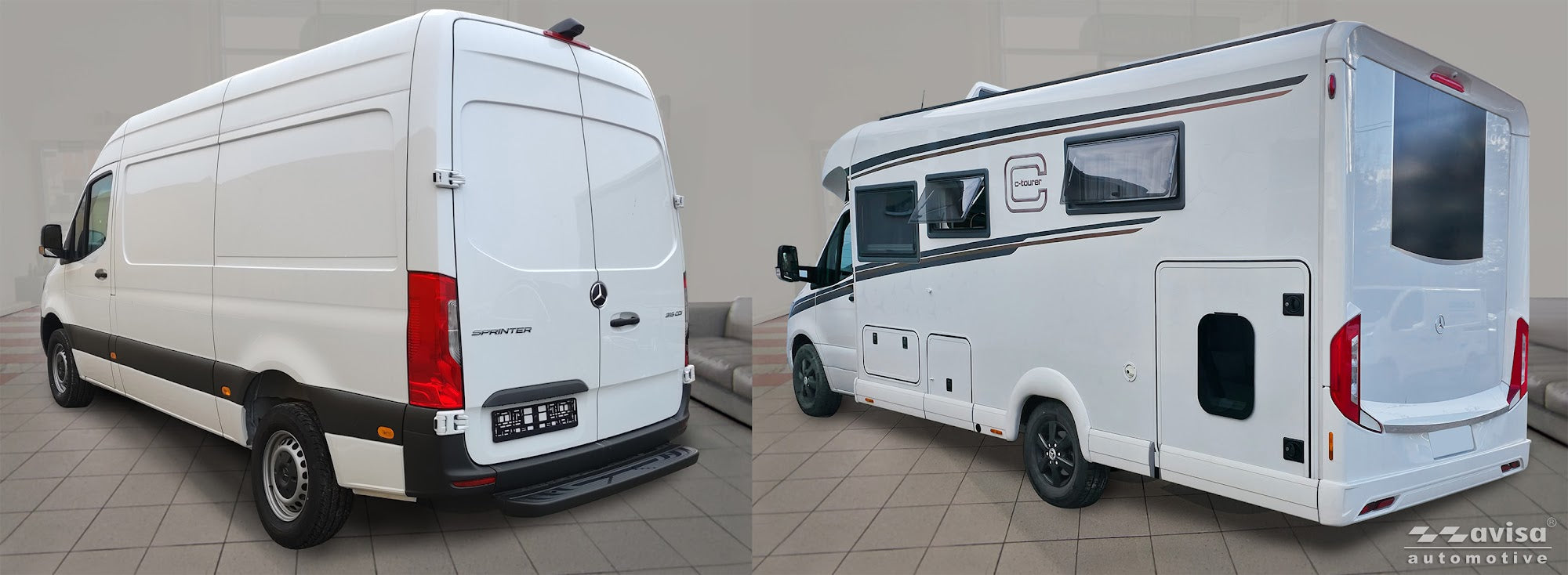 Mugghållarlist Mercedes Sprinter III 2018+ – Spegelblank svart – detaljbild 2
