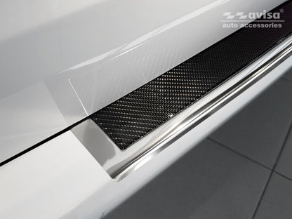Lastskydd Mercedes V Class W447/ Vito III/ Marco Polo 2014–2019, facelift 2019–2024, facelift 2024… – Spegelblank steel, Svart Kolfiber – detaljbild 2