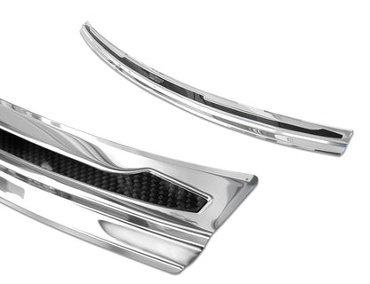 Lastskydd Porsche Cayenne III (P0536) 2017–2023 "Performance" – Spegelpolerat silver, Svart Kolfiber