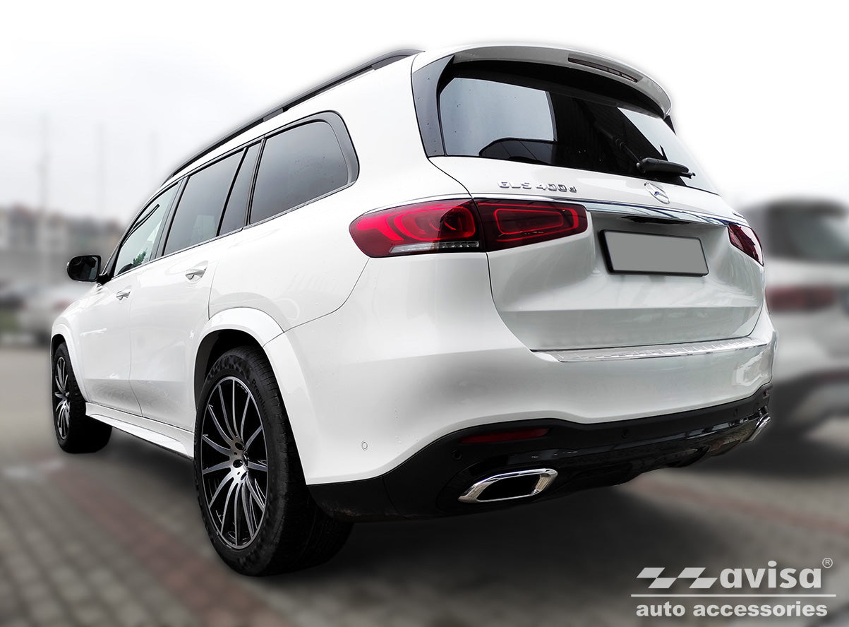 Lastskydd Mercedes Gls II (X167) 2019–2023, facelift 2023+ >/ Mercedes Gls II (X167) 63 AMG 2019–2023, facelift 2023+ > – Silver satin – detaljbild 2