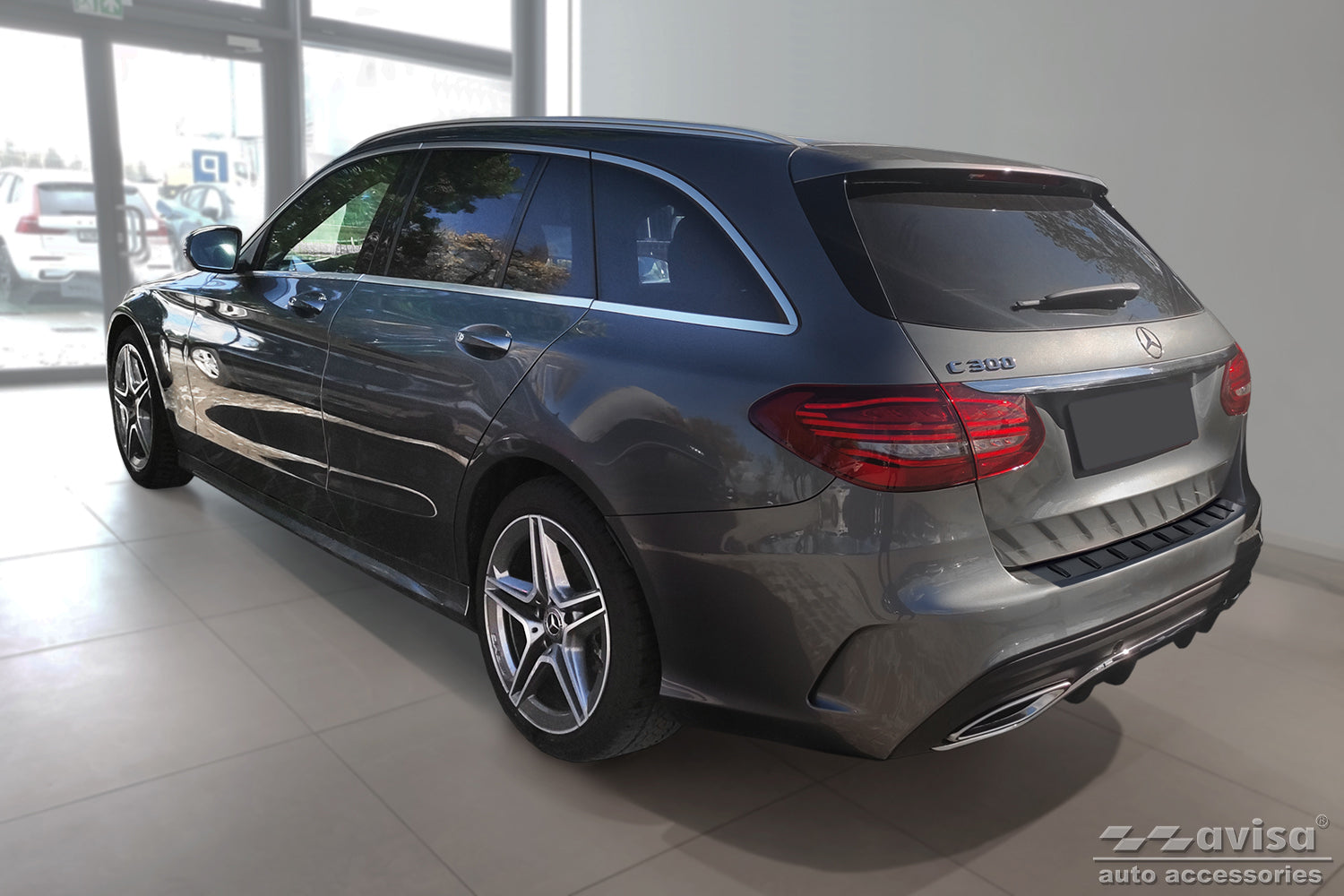 Lastskydd Strong Edition Mercedes C Class W205 Kombi 2014–2018, facelift 2018+ – Svart – detaljbild 2