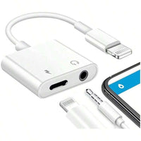 2-i-1 hovedtelefonadapter & oplader Lightning - Til 3,5 mm AUX til iPhone - Køretøjstilbehør fra Carlevel