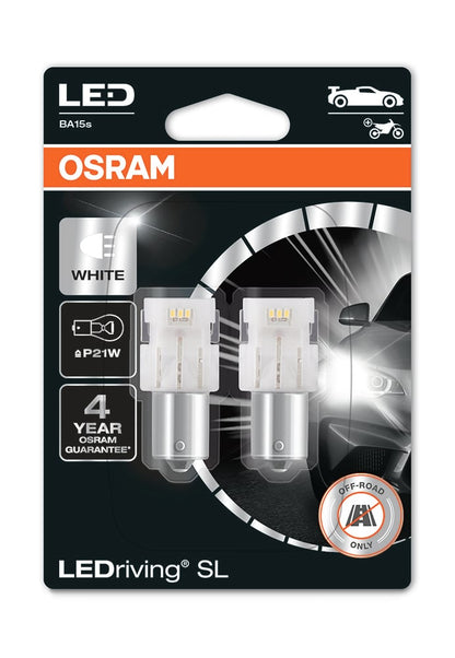 produktbild framifrån visande LEDriving LEDlampa SL P21W – OSRAM
