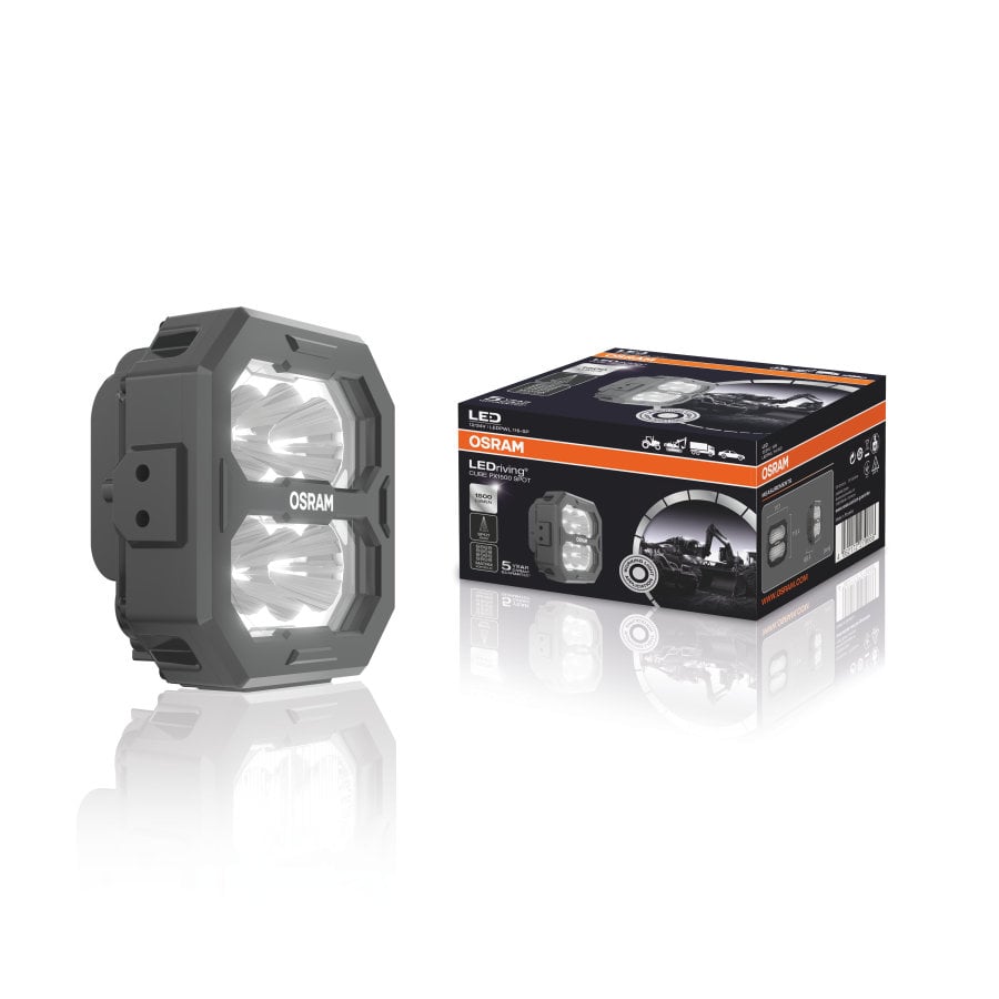 produktbild framifrån visande LEDriving Arbetsljus Cube PX1500 Spot – OSRAM