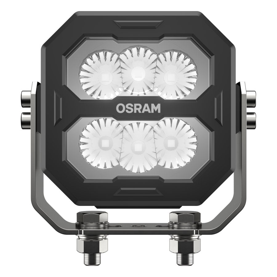 förpackning och medföljande tillbehör till LEDriving Arbetsljus Cube PX1500 Spot – OSRAM