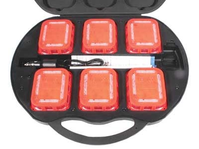 Varningspuckar 6x fyrkantig Laddbar – produktbild framifrån | ÖVRIGT