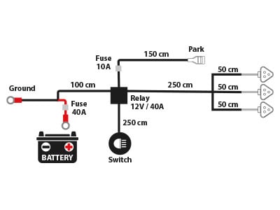 Ledningssats 3 x DT 12V 3 – pin – närbild detaljer | ÖVRIGT