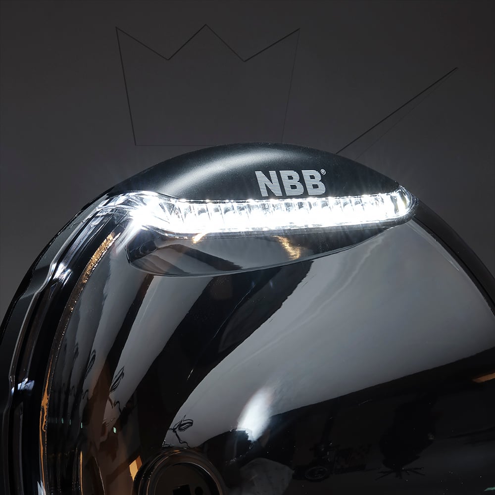 närbild på detaljer och material av Extraljus NBB Alpha 225 60W Xenon – NBB
