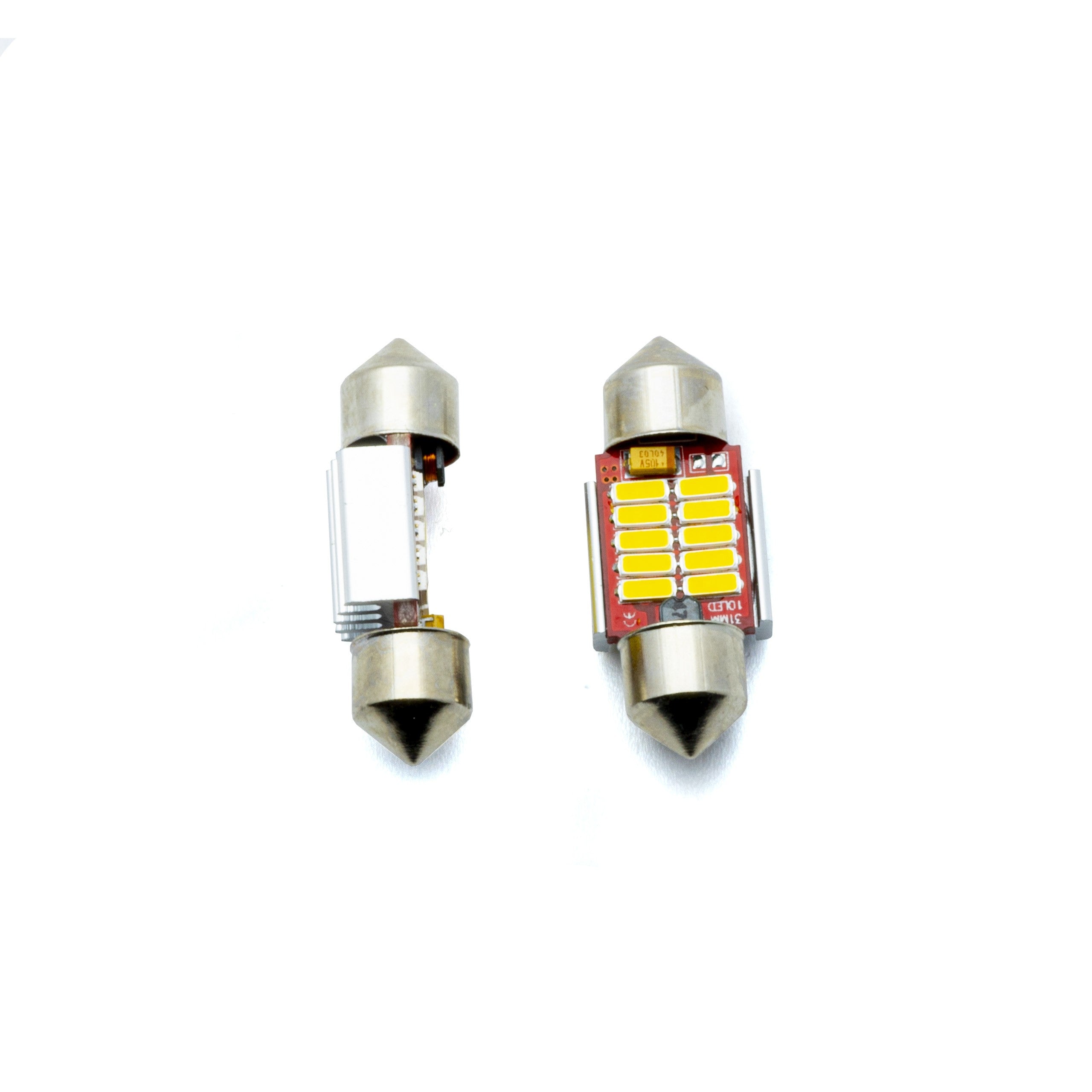 LED-lampa för bil – C5W – SV8.5–8 – 5000K – 12 LED – SMD 4014 – 31 mm – 2-pack