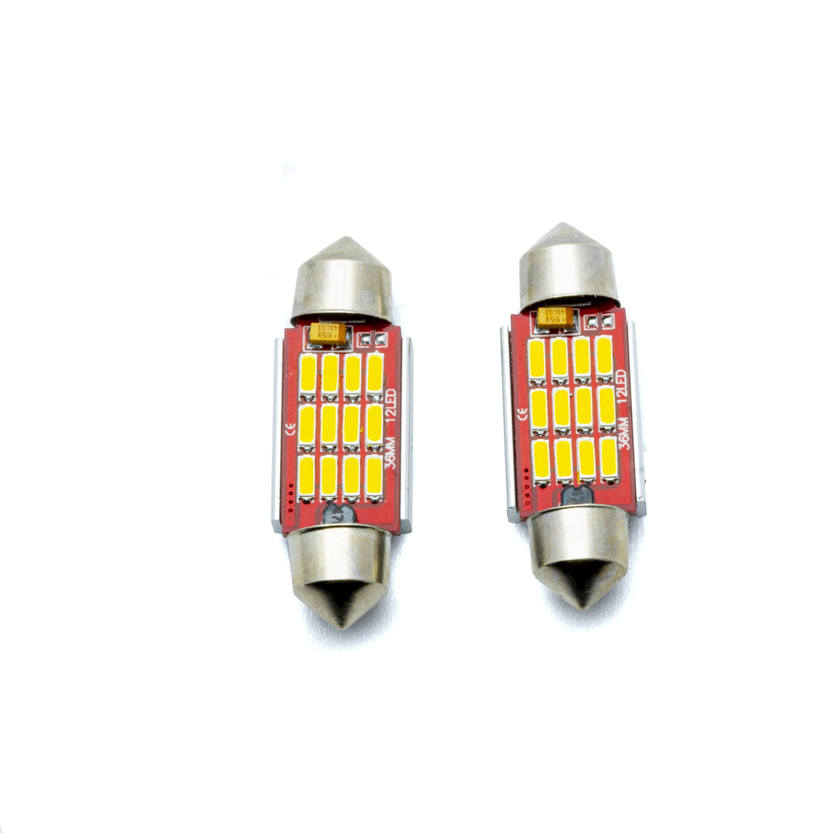 LED-lampa för bil – C5W – SV8.5–8 – 5000K – 12 LED – SMD 4014 – 31 mm – 2-pack