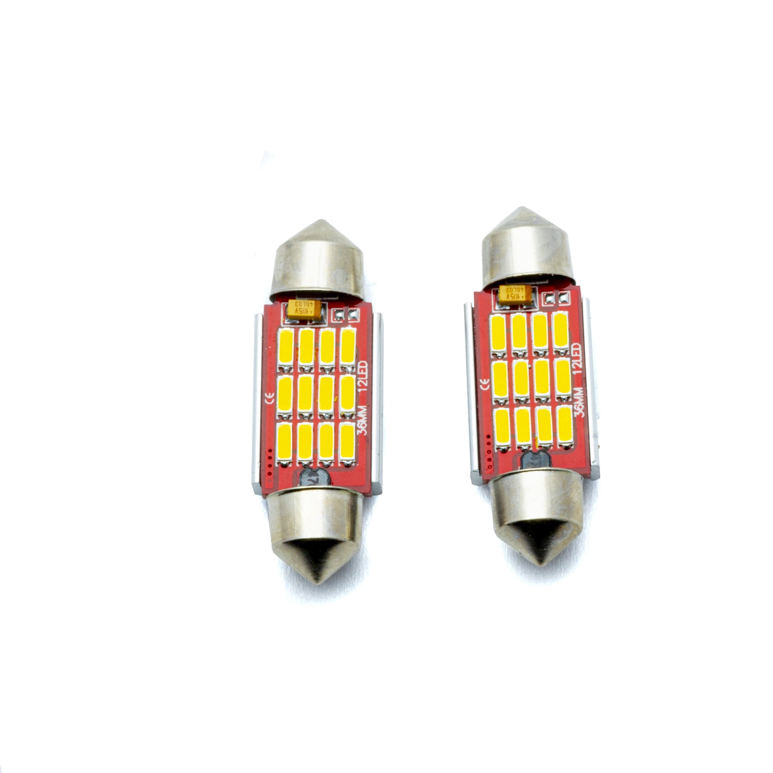 LED-lampa för bil – C5W – SV8.5–8 – 5000K – 12 LED – SMD 4014 – 31 mm – 2-pack