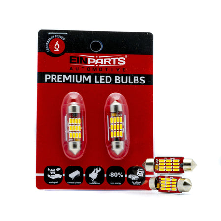 LED-lampa för bil – C5W – SV8.5–8 – 5000K – 12 LED – SMD 4014 – 31 mm – 2-pack