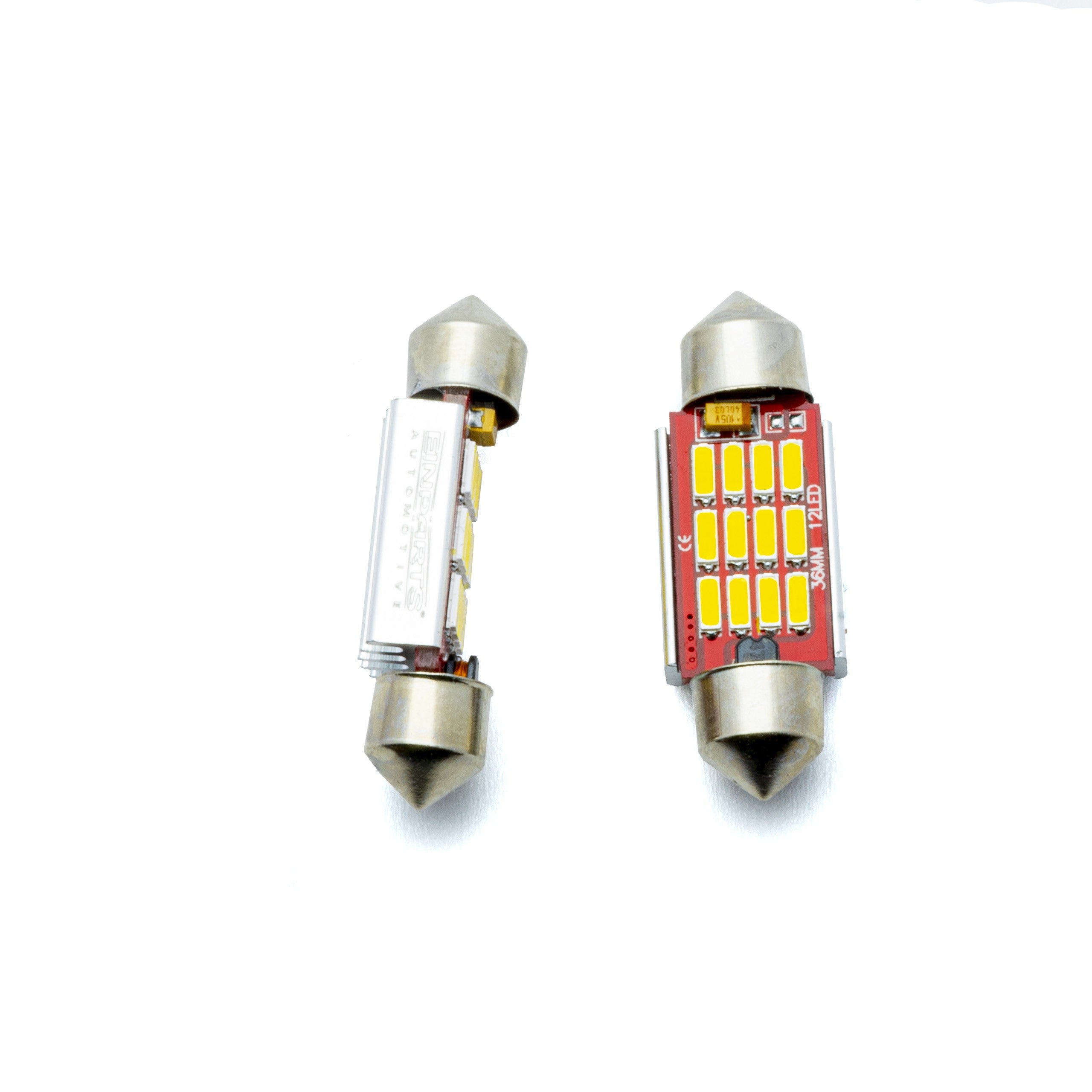 LED-lampa för bil – C5W – SV8.5–8 – 5000K – 12 LED – SMD 4014 – 31 mm – 2-pack