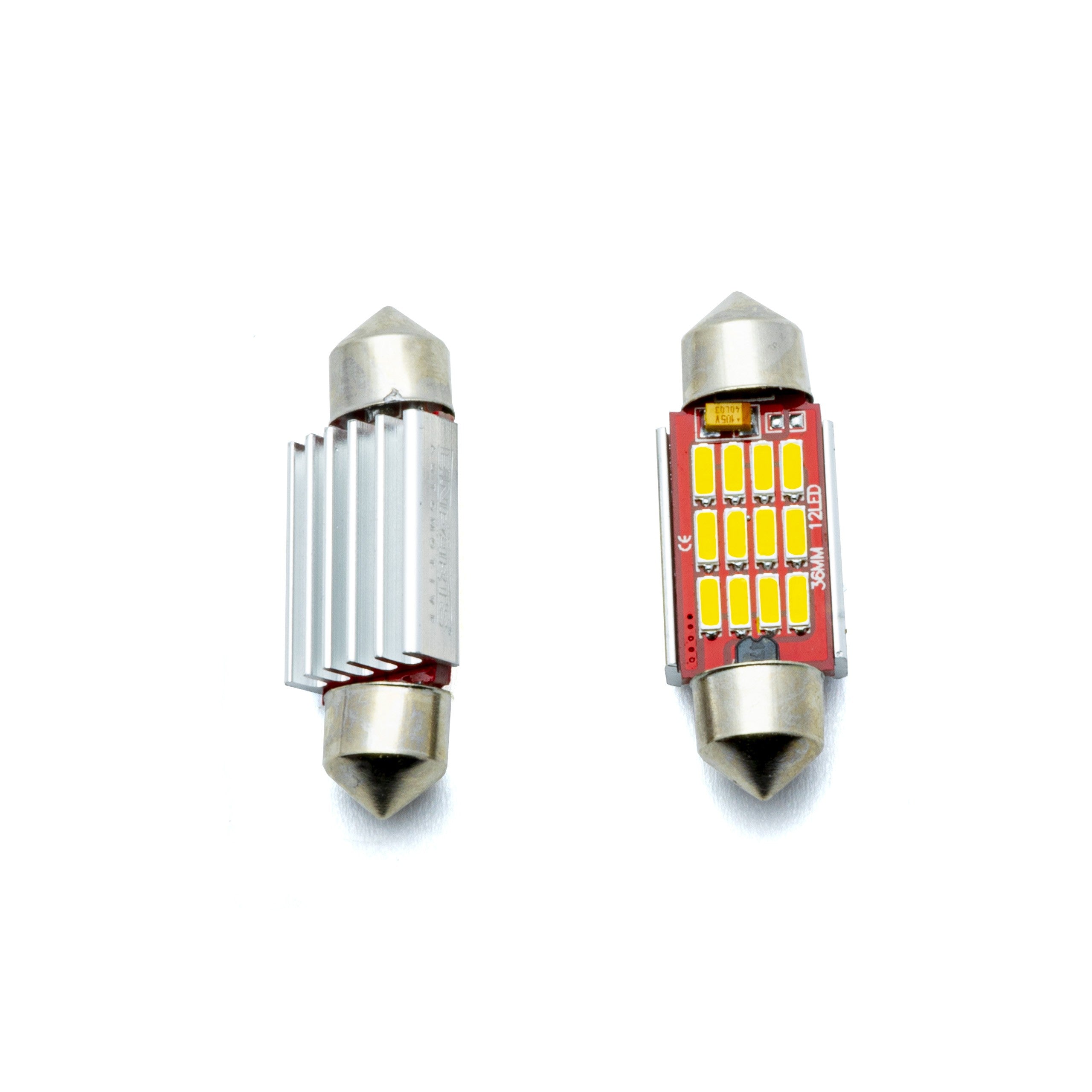 LED-lampa för bil – C5W – SV8.5–8 – 5000K – 12 LED – SMD 4014 – 31 mm – 2-pack